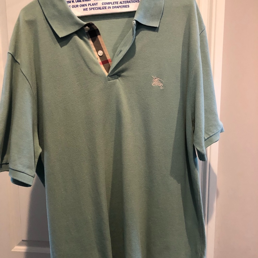 Men’s Large Burberry Brit Polo Mint Green